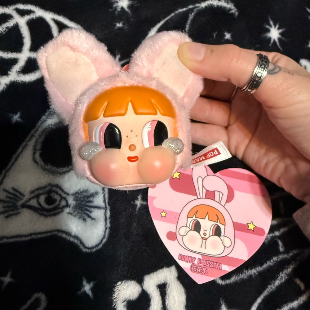 CRYBABY BLINDBOX KEYCHAIN GLITTER CHEEKS Bunny Blossom Plush Keychain POPMART